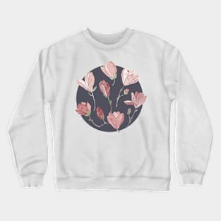 Magnolia flowers on grey Crewneck Sweatshirt